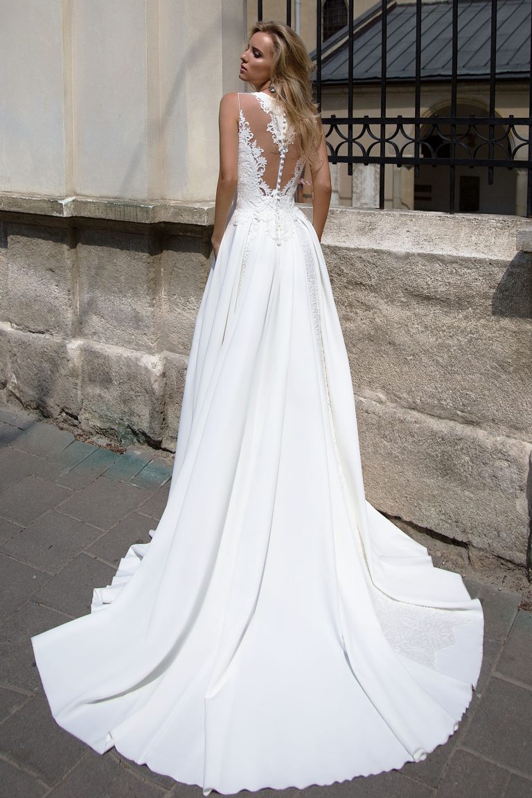 Robe de mariée 2 en 1 avec jupe détachable