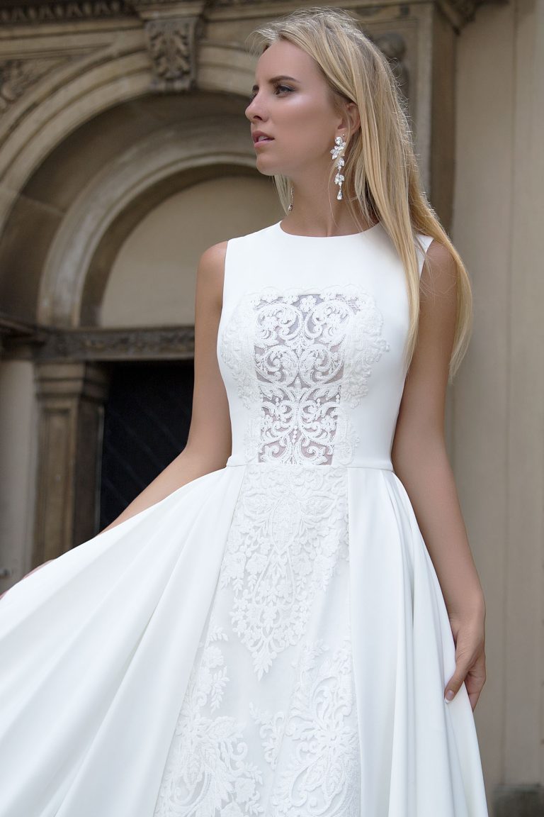 Robe de mariée A-Line en georgette de soie