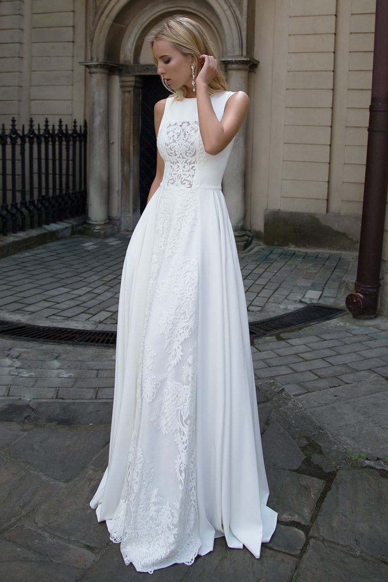 Robe de mariée A-Line en georgette de soie