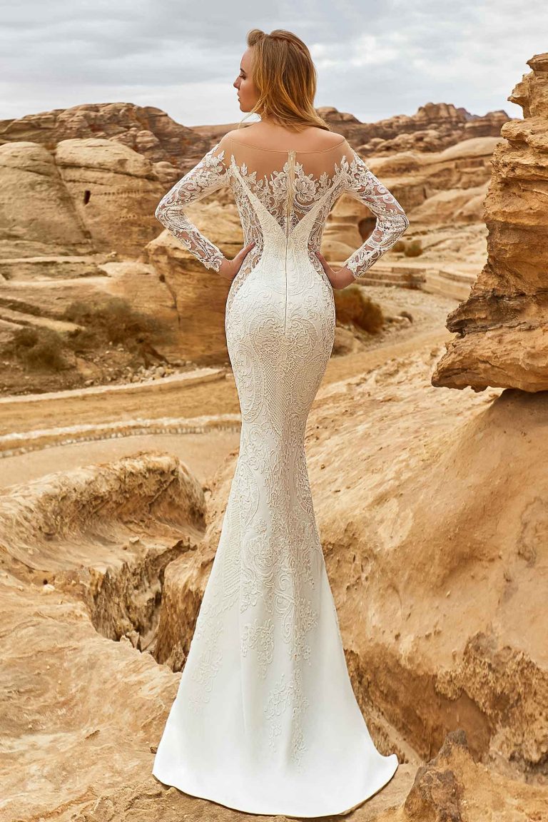 Robe de mariée sirène en crêpe de soie