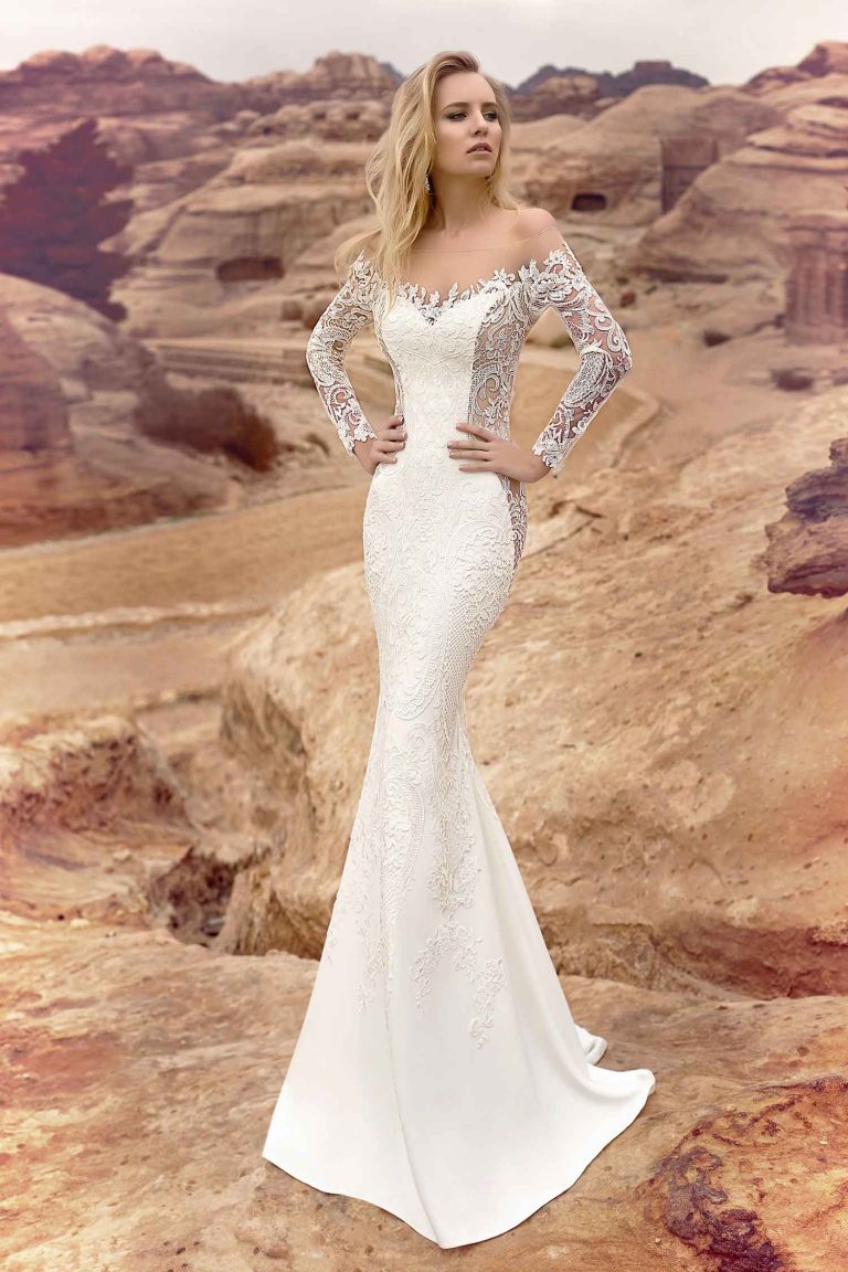 Robe de mariée sirène en crêpe de soie