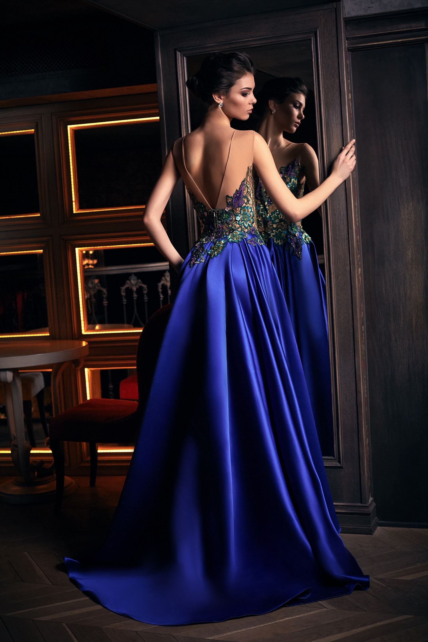 robe de soirée de luxe bleue paris