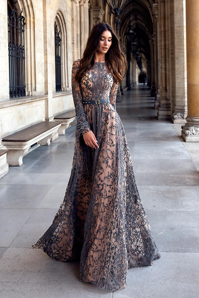 Robe de Soirée Transparente Pois Noire - Shine Boutique