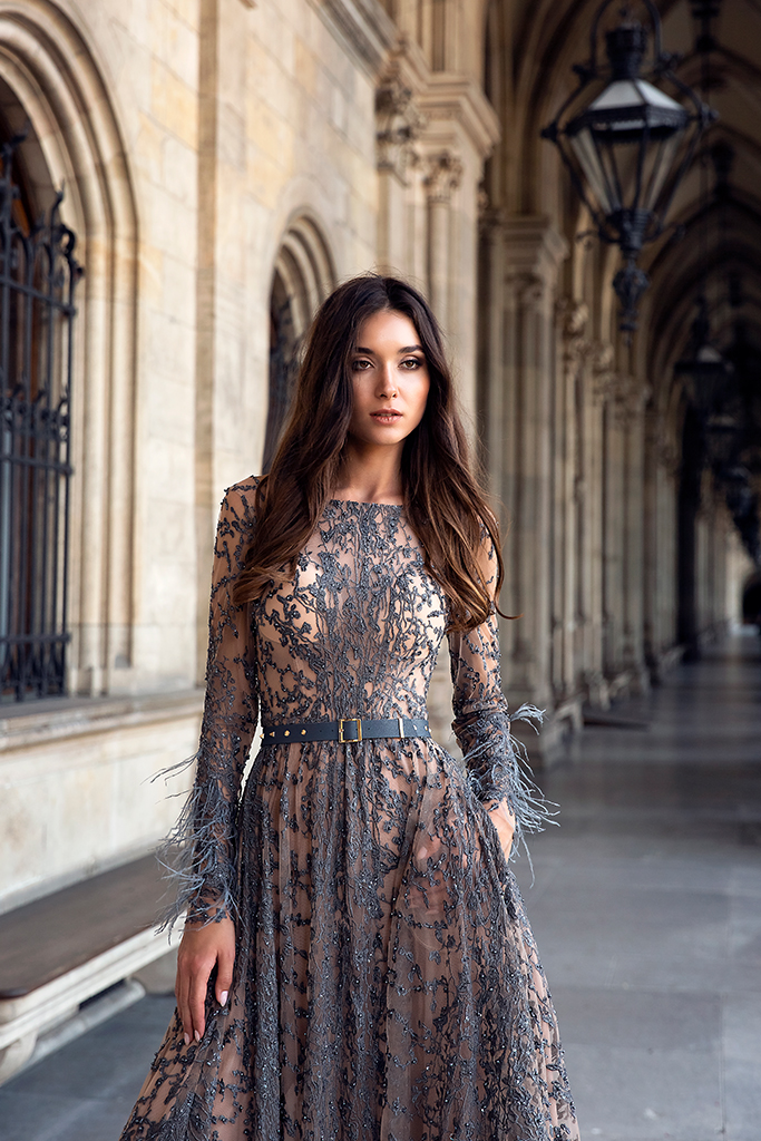 Robe de Soirée Transparente Pois Noire - Shine Boutique