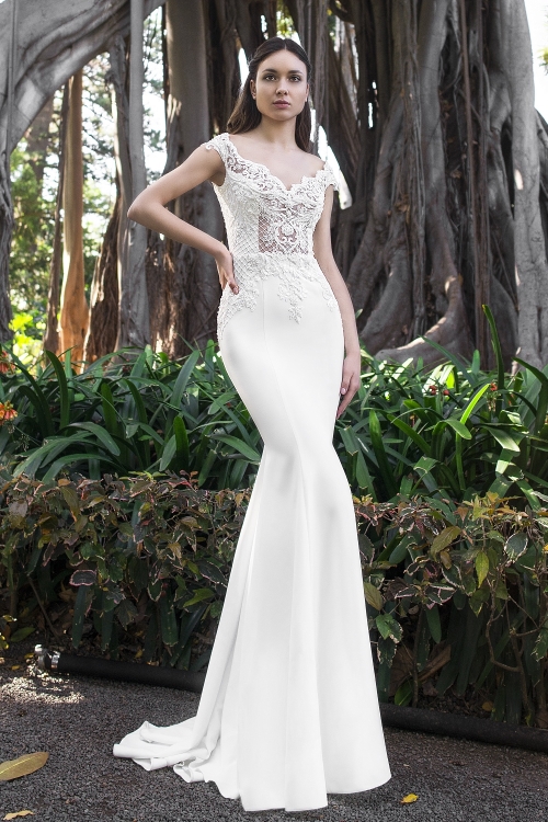 Robe de mariée sexy col bateau