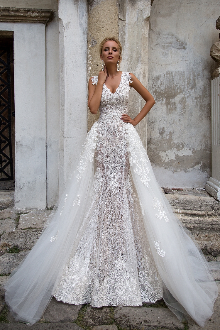 Robe De Mariée Avec Traine Amovible Oksana Mukha Paris