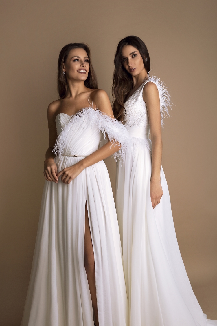 robe de mariee plumes