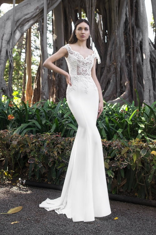 Robe de mariée sexy col bateau