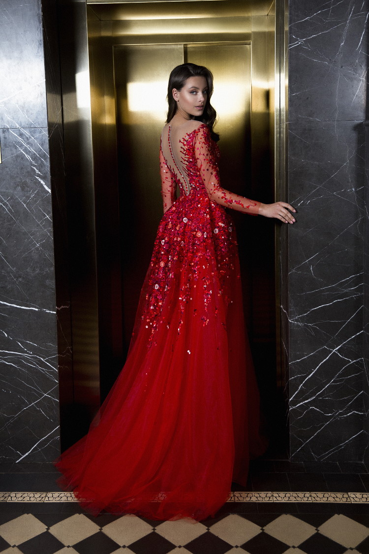 robe de soiree dos en v rouge