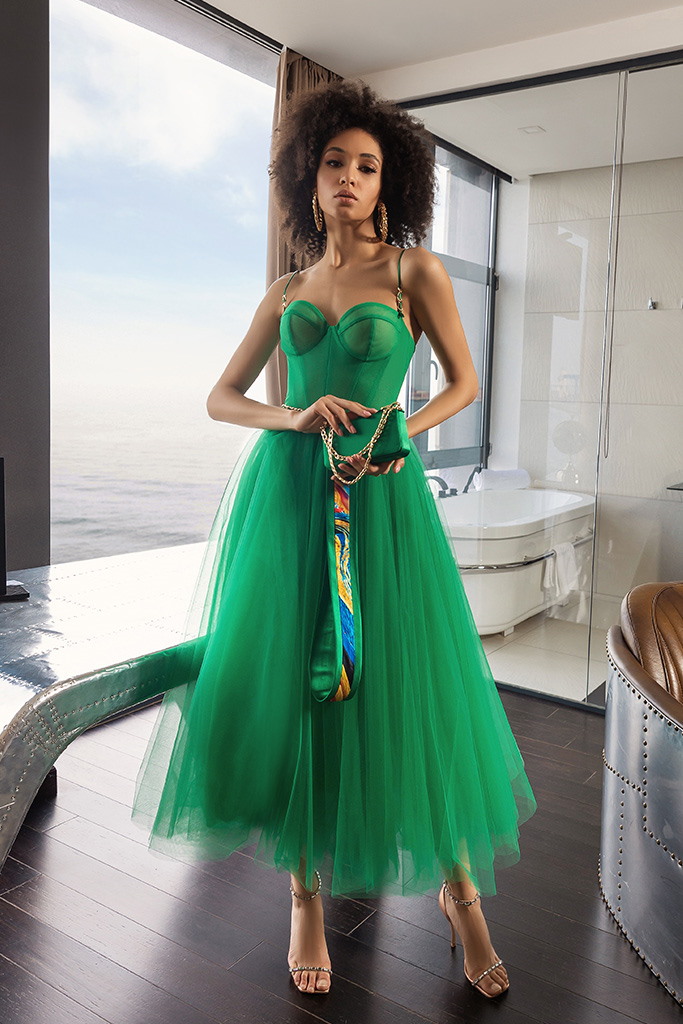 robe de cocktail verte