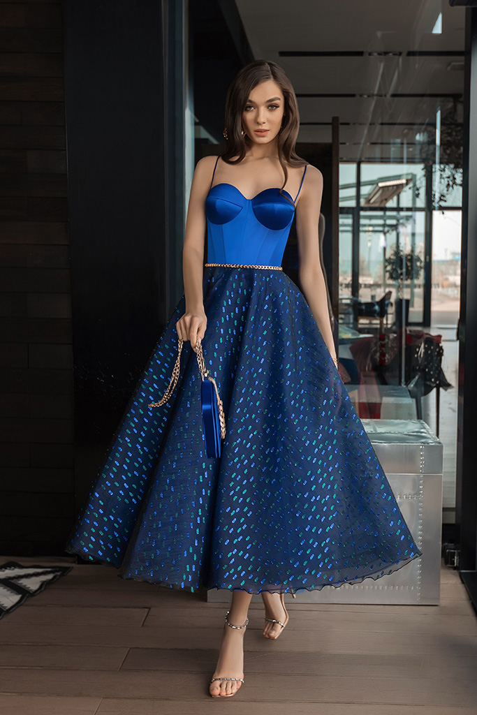 robe de soiree bleu nuit