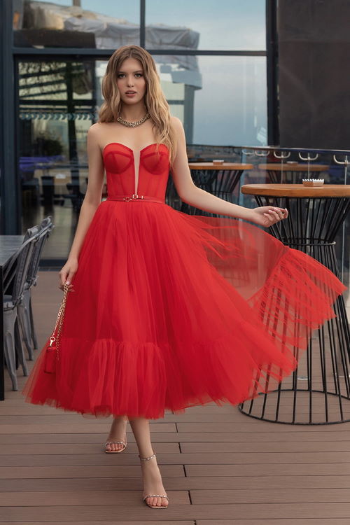 Robe invitée de mariage rouge