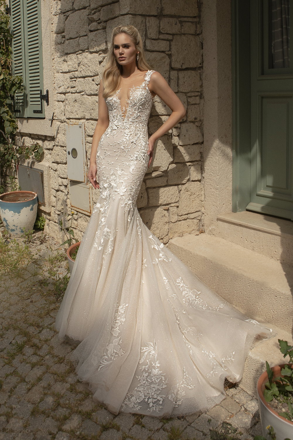 robe de mariee sirene pailletee