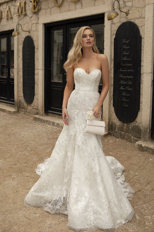 Robe de mariée à manches ballon