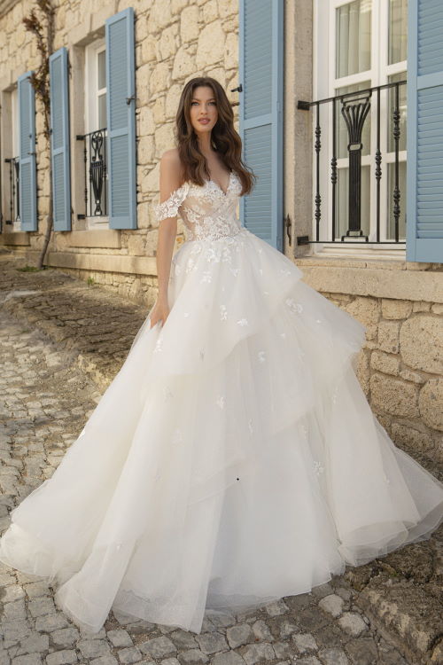 Robe de mariée à volants