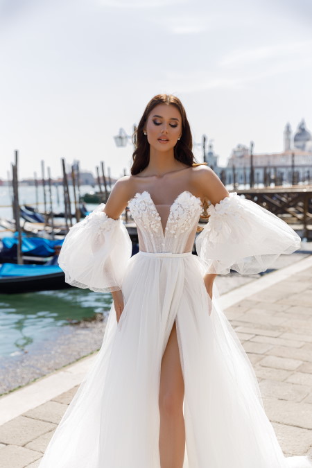 Robe de mariée manches ballon