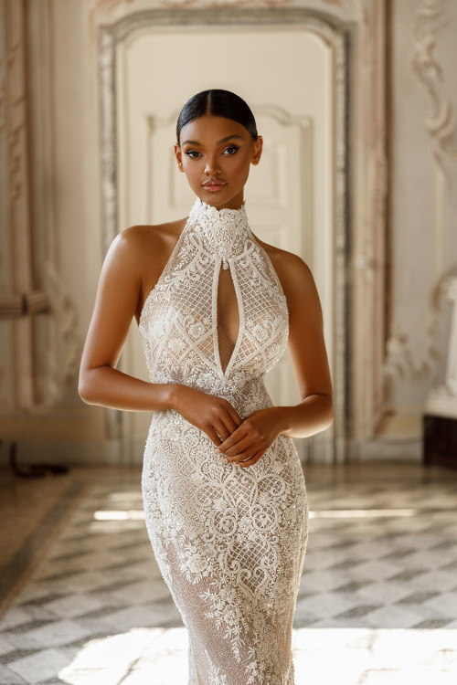 Robe de mariée dentelle résille