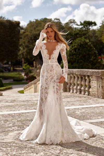 Robe demariée à manches longues
