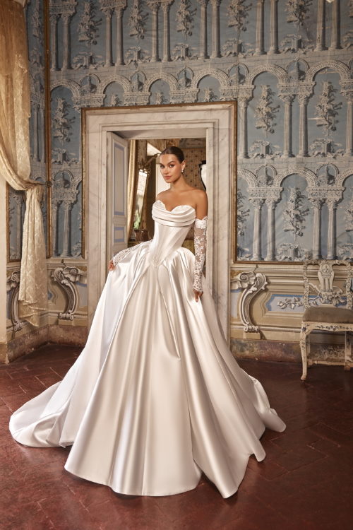 Robe de mariée plissée