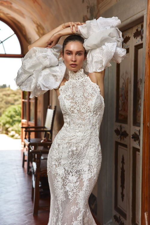 Robe de mariée manches bouffantes