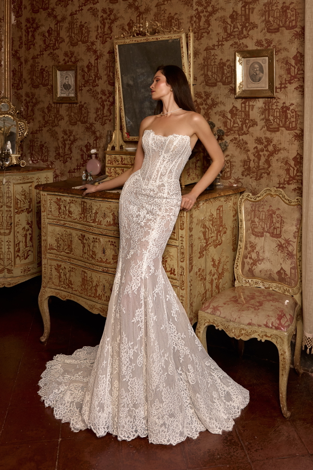 robe de mariee sirene en dentelle cordonnet